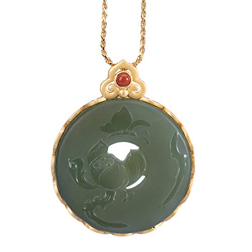 Collier boucle de paix en argent 925 et jade anti-ternissement