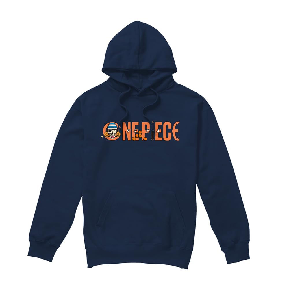 One Piece Nami Orange Tangerines Logo Unisex Hoodie, Navy, XX-Large