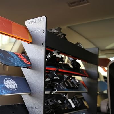 TRAPSKI Tower with Security Strap | Internal Ski Mobile Rack Holder Organizer Carrier for SUVs, Vans, Minivans, Crossovers, Hatchbacks | Marine Grade HDPE Plastic | Made in The USA