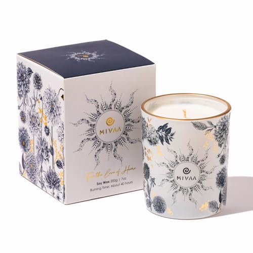 Mivaa Soy Wax Scented Candle Gift Set – Eucalyptus and lemon grass – Aromatherapy for Home, Spa, Yoga – Stress Relief, Long-Lasting Fragrance – Ideal Gift for Women, Ramadan, Diwali, Holidays