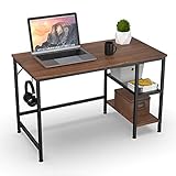 【Großer Raum und dreistufige Regale】: L120cm * B60cm Abmessung für Ihren Laptop, PC, Tastatur und Schreibtischzubehör. Die Höhe des Computertisches beträgt 75 cm und eignet sich für Arbeitszimmer und Büro. Großer Stauraum mit einem dreistufigen Regal bietet mehr Platz für Bücher, Topfpflanzen, Aufbewahrungsboxen usw. und nutzt Ihren Arbeitsbereich im Büro voll aus!