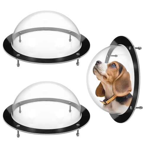 2pcs Dog Fence Window 12 Inch Clear Pet Windows Durable Plastic Pet Peek Windows for Playground Doggie Fence Safe Window Small Round Pets Supply for Dog Cat Horse Outside Garden