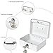 Jssmst Small Lock Cash Box with Key Lock and Slot, Locking Money Box for Kids, White
