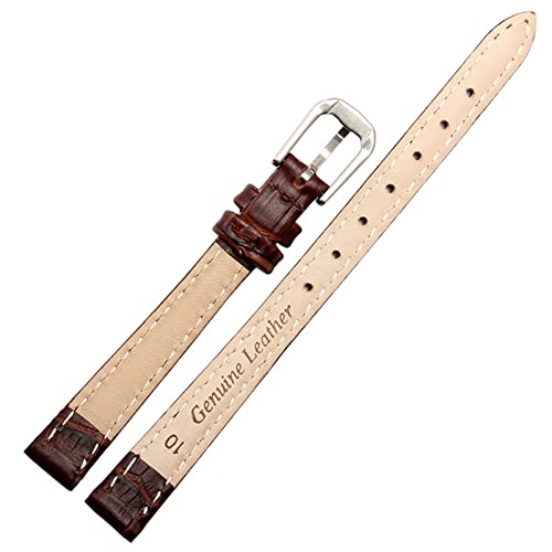 For any brand leather watchband for Girls and Student Crocodile grain band 10 12 14 16 18mm black brown red white blue strap4