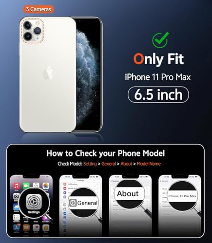 Image of NISHTECH for iPhone 11 Pro Max Case: Clear Magnetic Slim Fit Case Compatible with Magsafe Rugged Protective Transparent Cover (Black Magnetic)