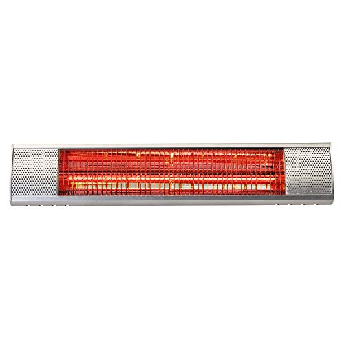 Bimar Chauffage Halogène 2000W pour l'Extérieur HR305, Radiateur Electrique Mural avec Kit Inclus, Réglable de 0 à 90 Degrés, Allumage par Cordon...
