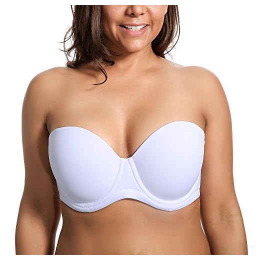 DELIMIRA Damen Trägerloser BH - Bügel BH mit geformte Cups Weiss 85B
