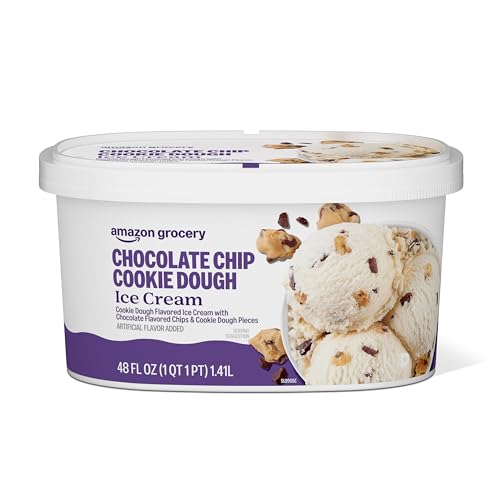 Amazon Grocery, Chocolate Chip Cookie Dough Ice Cream, 48 Fl