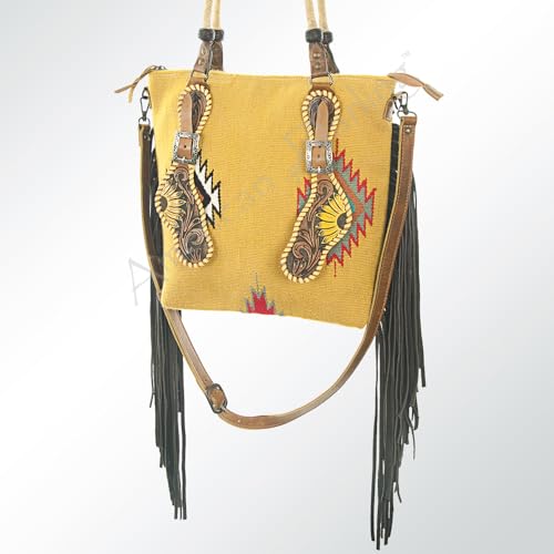 Bolso Tote American Darling de cuero con flores talladas miniatura 3