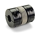 Ruland MBC51-25-25-A 2024 or 7075 Aluminum Hubs Bellows Coupling, Clamp Style, 25 mm x 25 mm Bores, 50.8 mm OD, 58.7 mm Length