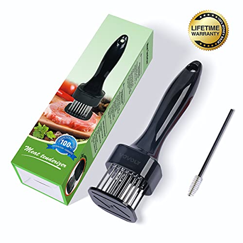 Vovoly Meat Tenderizer Tool, Premium Meat Tenderizer, Stainless Steel 24 Sturdy & Sharp Needle, Easier-Use For Kitchen Cooking Tenderizing Steak Beef Poultry Bbq & Marinade Than Meat Hammer Mallet. #TOP5