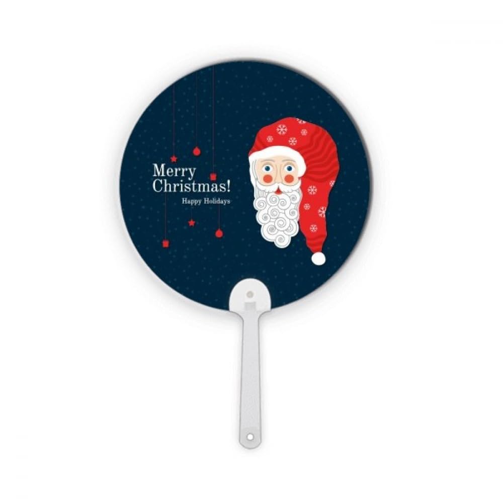 Éventail rond Santa Claus plastique Noël décoration artisanale accessoire fête