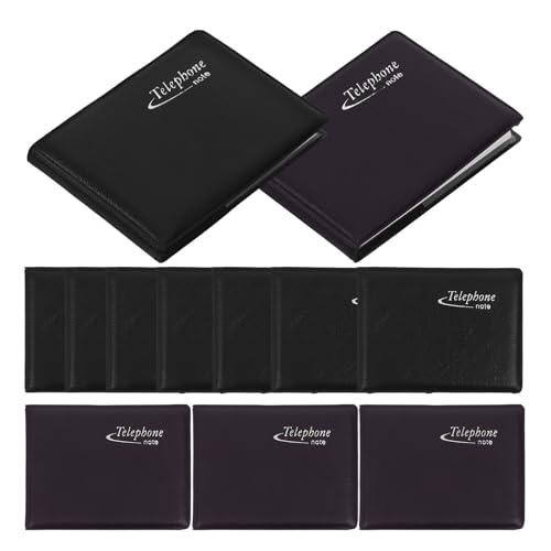 12 Cuadernos Pequeños de Papel Negro BESTYASH para Apuntar Números de Teléfono en Oficina