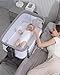 Winchild Baby Bassinet - Bassinet Bedside Sleeper,3-in-1 Bedside Bassinets for Baby,Rocking Bassinet with Mattress,Wheels,All Mesh Sides& Storage,6 Height Adjustable Crib,ASTM Certified(Mesh Grey)