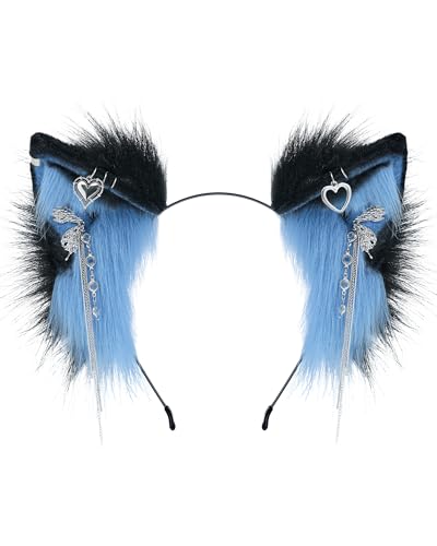 Serre-tête oreilles de chat confortable avec breloques pour costume