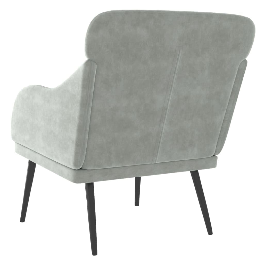 vidaXL Fotel, jasnoszary, 63x76x80 cm, obity aksamitem