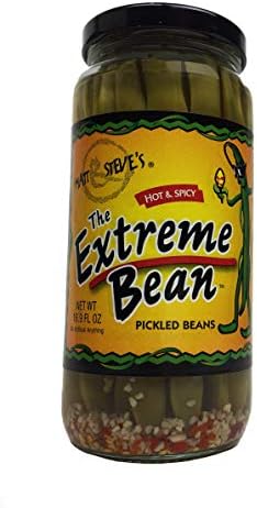 The Extreme Bean - Hot & Spicy, Pickled Green Beans. 16 oz (3 pack)