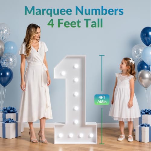 Image of 4FT 27 Marquee Numbers, Large Light Up Numbers 27 for 27th Birthday Decorations