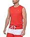 Calvin Klein Men's Standard Light Weight Quick Dry Sleeveless 40+ UPF Protection Active Top, Red, Large