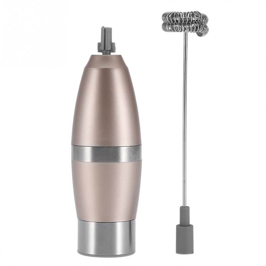 Frullatore Elettrico Montalatte Portatile Doppia Molla Frusta Testa caffè Crema Schiuma Frullatore Frullatore (Oro Rosa 24,2x3,2 Cm)