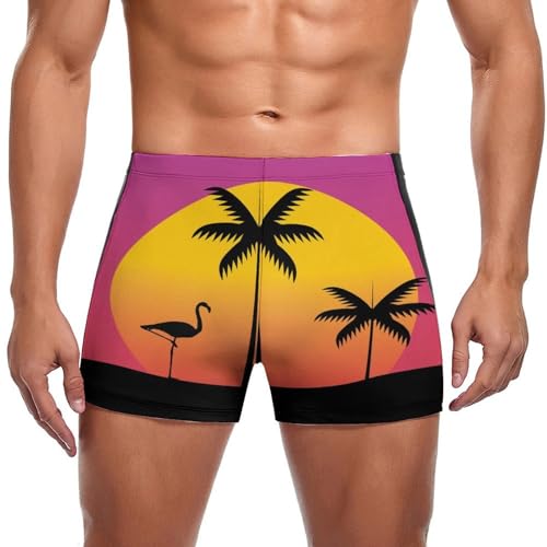 Short de bain flamant rose homme séchage rapide pour éviter les irritations à la plage