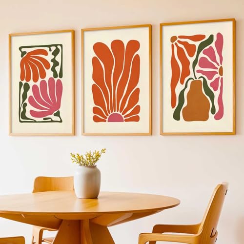 Image of kotart Boho Art Home Decoration Paintings With Frame For Living Room Bed Room Hotel Wall Decor Digital Reprint Set of 3 (10X13 inch)