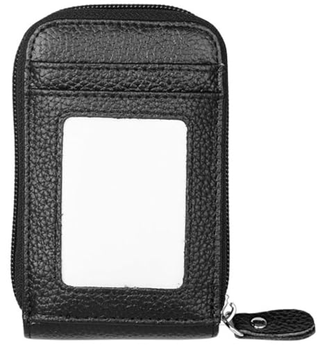 Cowhide Accordion Card Holder Leather Small Wallet