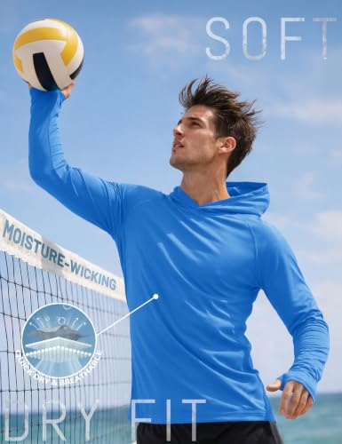 Image of KEFITEVD Men's Sun Hoodie Long Sleeve Fishing UPF 50+ SPF Quick Dry Shirts