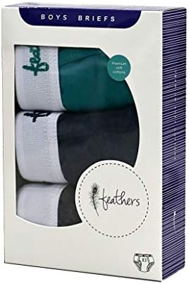 Feathers Boys Cotton Stretch Underwear Tagless Briefs 3 Pack, Sizes 2-16 image 5