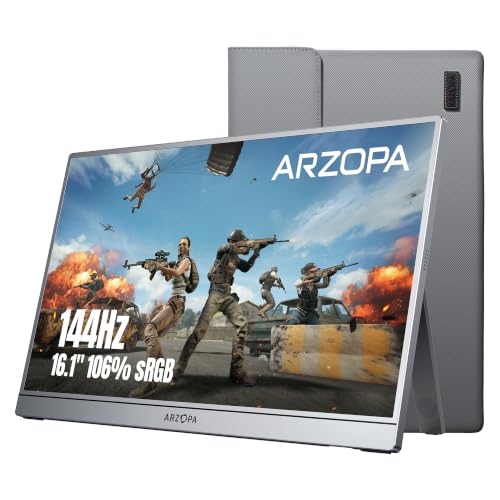 Image of ARZOPA 16.1'' 144Hz Portable Gaming Monitor 106% sRGB-Z1FC Gray