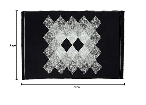 Image of Abstract Modern Carpet (Black , Velvet, 5 cm x 7 cm)