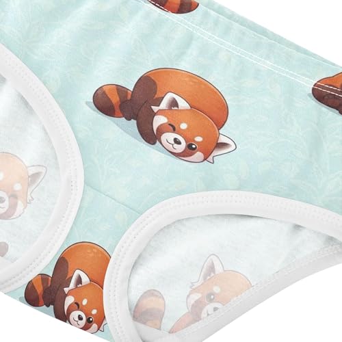 Cotton Girls Underwear Toddlers Cartoon Red Pandas Beige Leaves Girl Panties Cute Animal Underpants Briefs 2t4
