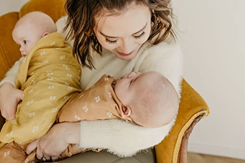 Image of Mini Wander Swaddles for Newborns Muslin Swaddle Blankets - Breathable Soft Gender Neutral Receiving Blanket Baby Essentials | 47 x 47 Cotton - Boho Squares (Coconut)