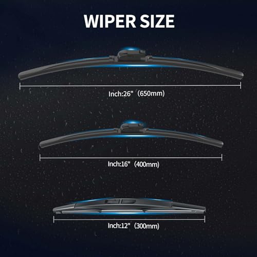 Image of Front and Rear Windshield Wipers for Subaru Crosstrek 2018-2023 | Streak-Free Front and Back Wiper Blades Assembly All-Season OEM Automotive Replacement Accessories