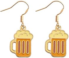 SEIRAA Beer Lover Gift Beer Pendant Earrings Alcohol Gift Miniature Beer Earring Beer Drinker Gift For Her Beer Jewelry