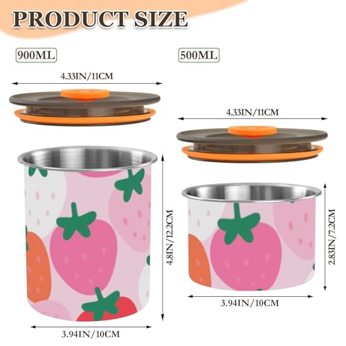 Contenedor para café diseño fresa rosa en acero inoxidable miniatura 3
