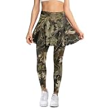 Poceacles - Leggings con Gonna da Donna, a Vita Alta, per Controllo della Pancia, Sport Attivo, Fitness, Tennis, con Leggings, Yoga Pants, S