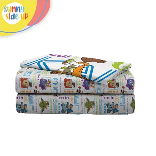 Image of Sunny Side Up Star Wars Young Jedi Adventures Twin Sheet Set - 3 Piece Kids Bedding Set Includes Pillow Cover - Super Soft Yoda Microfiber Sheets