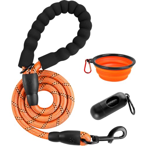 BARKBAY Dog Leash for Medium Large Dogs, Heavy Duty,Padded Handle Lead-4FT