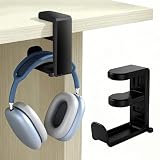 LAIVIYA Supporto per Cuffie Sotto la Scrivania, Gancio Borsa da Tavolo con Gancio Girevole a 360° Porta Cuffie Salvaspazio Compatibile Regolabile per Desktop Computer, Tutti Tipi di Cuffie