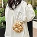 DAFFGUI Women Cute Floral Clutch Purse Lovely Acrylic Evening Bag Fashion Circle Crossbody Bag for Shopping Sea Beach Gold