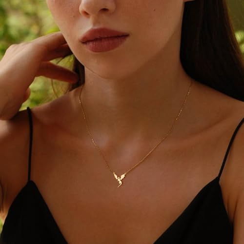 Gold Necklace for Women-14K Gold Plated Bow,Dragon,Shell, Palm Tree, Seahorse, Conch Shell,Sardines, Cowboy Boot,Bat,Bunny Pendant Beachy Jewelry for Women Gifts4