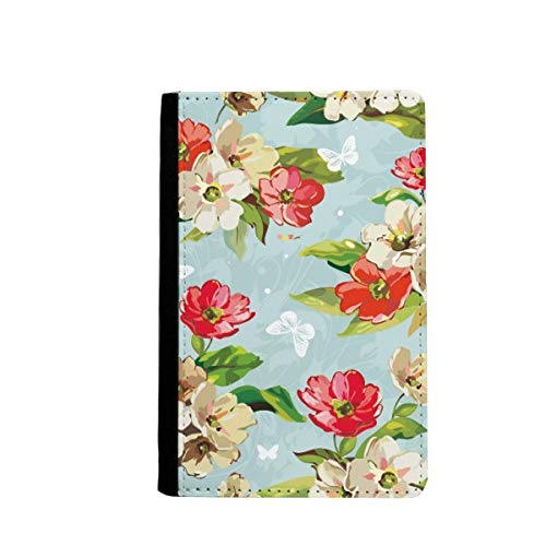 Étui portefeuille fleurs de pêche avec porte-cartes élégant pour smartphone
