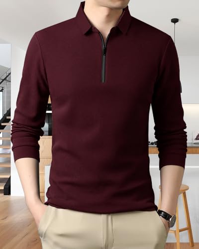 Image of Noble Monk Men's Polycotton Regular Fit Full Sleeves Polo T-Shirt