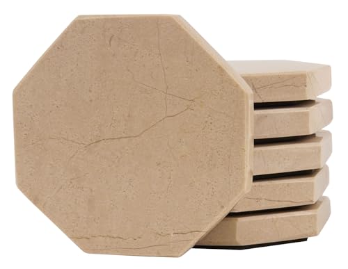 Radicaln Set di 6 sottobicchieri in marmo a forma di stella Verona, 8,9 cm, fatti a mano, per tavolino, portabicchieri per auto e bar, decorazione ideale per tavolino da caffè