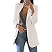 Yokbeer Damska Elegancka Elegancka Marynarka Biurowa Marynarka Biznesowa Otwarty Płaszcz Wierzchni Niezbędna w Garderobie Jesienno-zimowej (Color : White, Size : M)