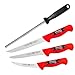 Solingen - Set di 4 coltelli da macellaio, coltello da macellaio, coltello per disossare Butcher Knife (2112 rosso)