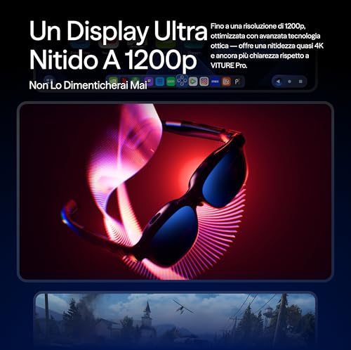 Viture Occhiali Xr Luma Pro — Display Ultra Nitido Da 152” A 1200P, 1000 Nit, Campo Visivo 52°, Per Iphone 17/16/15, Android, Mac, Pc, Steam Deck, Prima Esperienza Xr Per Switch 2 - 3