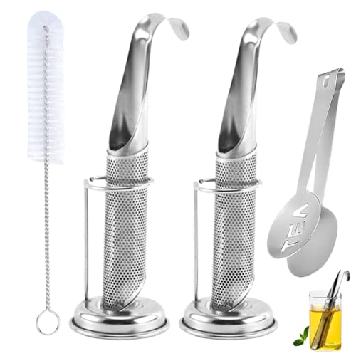 2 Pack Tea Infuser,Tea Strainers For Loose Tea, 304 Stainless Steel Tea Steeper For Loose Tea Loose Leaf Tea Filter, Long Handle Diffusers For Tea, Coffee, Seasonings, Spices (Silver) #TOP20