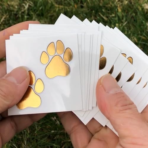 Metallic Gold Paw Print Temporary Tattoos/Great for Cheerleading - Dancers - Team Spirit - School Spirit (Double Gold Paw 48pk) image 4